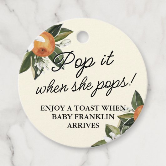 リトルかわいこちゃんクレメンテポップ・アートのィンITベビーシャワーチャンプ フェイバータグ (正面)