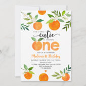 リトルかわいこちゃんグリーンフローラファースト誕生日 招待状 (正面)