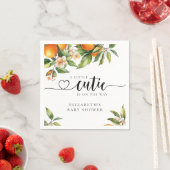 リトルかわいこちゃんグリーンリーオレンジベビーシャワー スタンダードカクテルナプキン (インサイチュ)