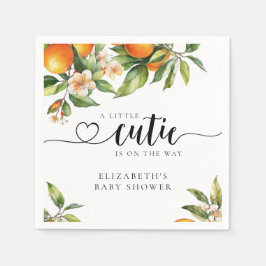 リトルかわいこちゃんグリーンリーオレンジベビーシャワー スタンダードカクテルナプキン