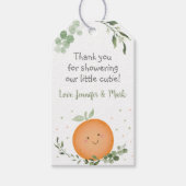 リトルかわいこちゃんグリーンリーベビーシャワーありがとう ギフトタグ (正面)