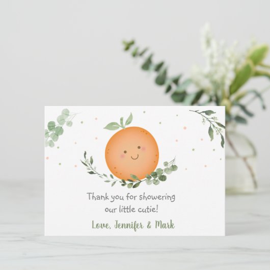 リトルかわいこちゃんグリーンリーベビーシャワーありがとう サンキューカード (スタンド正面)