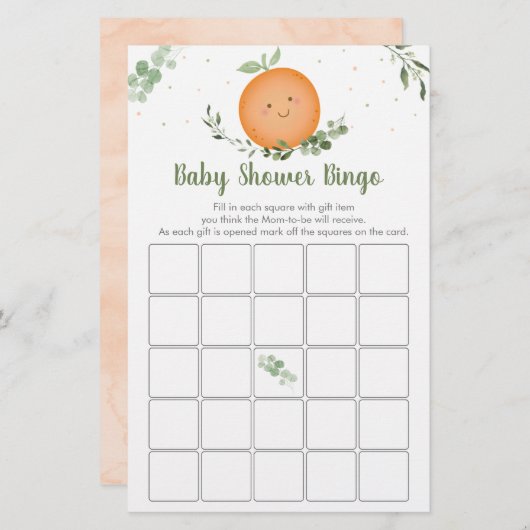 リトルかわいこちゃんグリーンリーベビーシャワービンゴゲーム (正面/裏面)