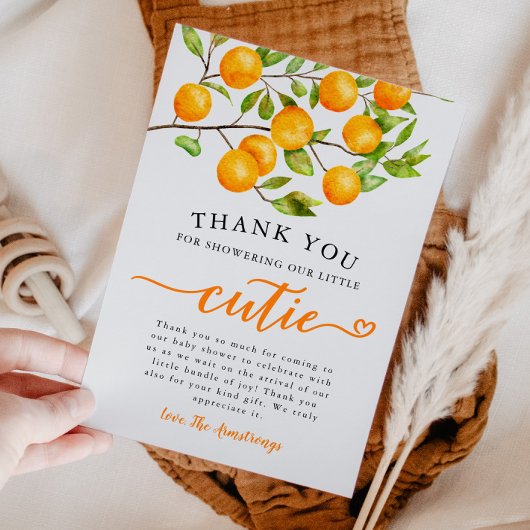 リトルかわいこちゃんグリーンリーベビーシャワー サンキューカード