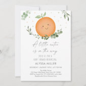 リトルかわいこちゃんグリーンリーベビーシャワー 招待状 (正面)