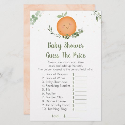 リトルかわいこちゃんグリーン推測の価格ベビーゲーム (正面/裏面)