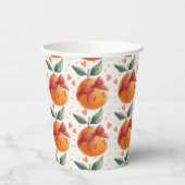 リトルかわいこちゃんグレープフルーツ柑橘類オレンジテーマ 紙コップ (左)