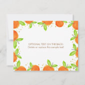 リトルかわいこちゃんシトラスオレンジクレメンチンベビーシャワー サンキューカード (裏面)