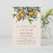 リトルかわいこちゃんシトラスオレンジニュートラルベビーシャワー 招待状 (スタンド正面)