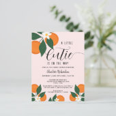 リトルかわいこちゃんシトラスオレンジベビーシャワー招待状 ポストカード (スタンド正面)