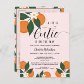 リトルかわいこちゃんシトラスオレンジベビーシャワー招待状 ポストカード (正面/裏面)