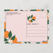 リトルかわいこちゃんシトラスオレンジベビーシャワー招待状 ポストカード (裏面)