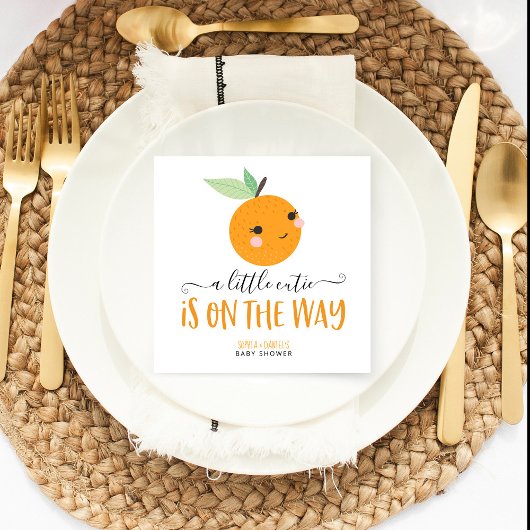 リトルかわいこちゃんシトラスベビーシャワーカクテルナプキン スタンダードカクテルナプキン