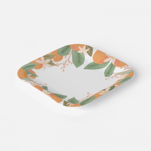 リトルかわいこちゃんシトラスベビーシャワー紙プレート ペーパープレート (傾斜あり)