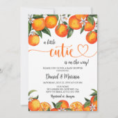 リトルかわいこちゃんシトラスボタニカルオレンジベビーシャワー 招待状 (正面)