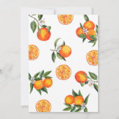 リトルかわいこちゃんシトラスボタニカルオレンジベビーシャワー 招待状 (裏面)