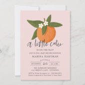 リトルかわいこちゃんシトラス花赤ちゃんシャワーピンク 招待状 (正面)