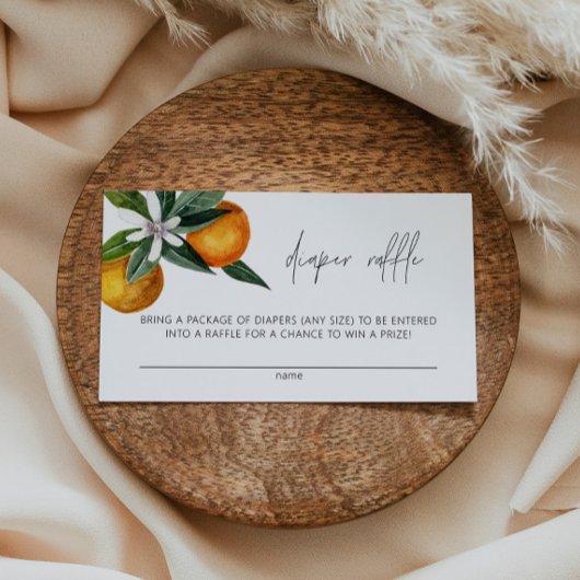 リトルかわいこちゃんシトラス赤ちゃんシャワーおむつラッフルカード プレイスカード