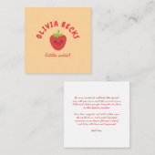 リトルかわいこちゃんストロベリーベビーシャワー エンクロージャーカード (正面/裏面)