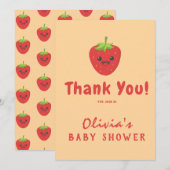 リトルかわいこちゃんストロベリーベビーシャワー サンキューカード (正面/裏面)