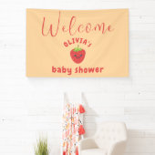 リトルかわいこちゃんストロベリーベビーシャワー 横断幕 (インサイチュ)