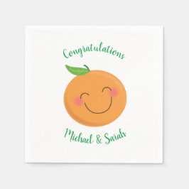 リトルかわいこちゃんタンジェリンベビーシャワー男女兼用 スタンダードカクテルナプキン