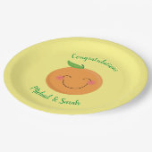 リトルかわいこちゃんタンジェリンベビーシャワー男女兼用 ペーパープレート (アングル)