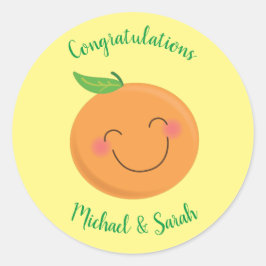 リトルかわいこちゃんタンジェリンベビーシャワー男女兼用 ラウンドシール