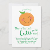 リトルかわいこちゃんタンジェリンベビーシャワー男女兼用 招待状 (正面)