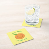 リトルかわいこちゃんタンジェリンベビーシャワー スクエアペーパーコースター (インサイチュ)