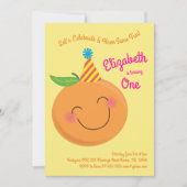 リトルかわいこちゃんタンジェリーヌカワイキッズ1st誕生日 招待状 (正面)