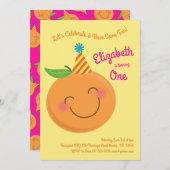 リトルかわいこちゃんタンジェリーヌカワイキッズ1st誕生日 招待状 (正面/裏面)