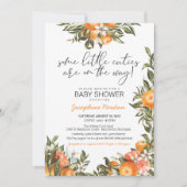 リトルかわいこちゃんツインズまたはマルチプルベビーシャワー 招待状 (正面)