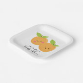 リトルかわいこちゃんツインズベビーシャワー紙プレート ペーパープレート (傾斜あり)