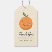 リトルかわいこちゃんテーマイエローベビーシャワーの好意 ギフトタグ (正面)