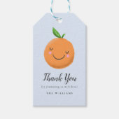 リトルかわいこちゃんテーマブルーベビーシャワーの好意 ギフトタグ (正面)