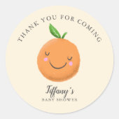 リトルかわいこちゃんテーマベビーシャワーイエローフェイバー ラウンドシール (正面)