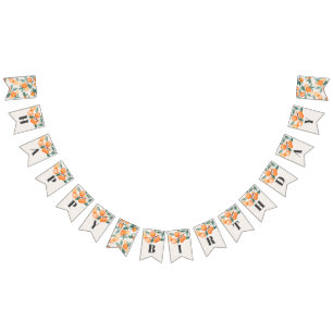 リトルかわいこちゃんハッピーバースデーバナーオレンジ誕生日 バンティングフラッグ