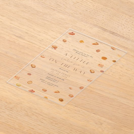 リトルかわいこちゃんパイのアクリルの赤ちゃんシャワー招待 アクリル招待状 (レイダウン)