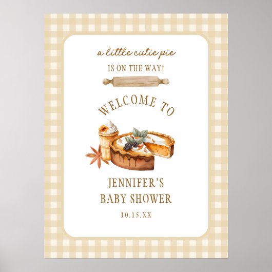 リトルかわいこちゃんパイは途中の赤ちゃんシャワー歓迎 ポスター (正面)