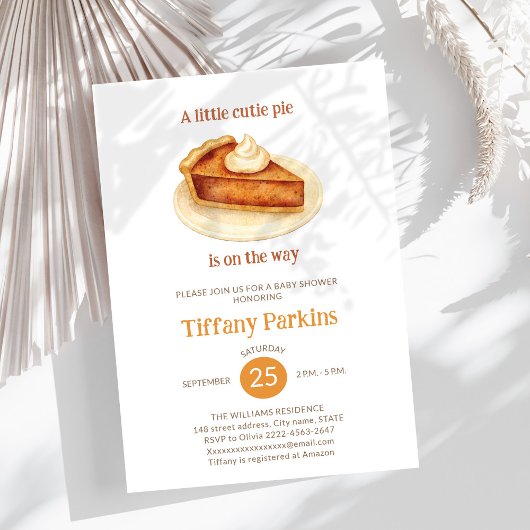 リトルかわいこちゃんパイは途中カボチャの赤ちゃんシャワー 招待状