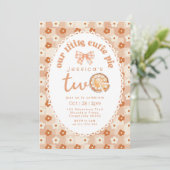 リトルかわいこちゃんパイは2つの写真2番目の誕生日パーティー 招待状 (スタンド正面)