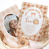 リトルかわいこちゃんパイは2つの写真2番目の誕生日パーティー 招待状