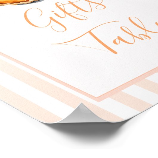 リトルかわいこちゃんパイオレンジギンガムギフトテーブルサイン ポスター (角)