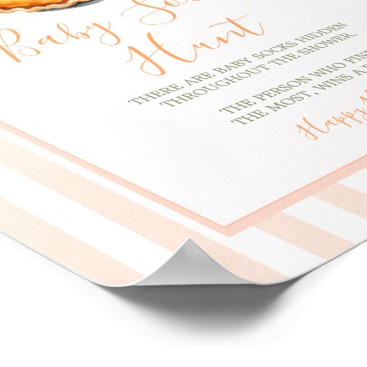 リトルかわいこちゃんパイオレンジギンガムベビーソック狩り ポスター (角)