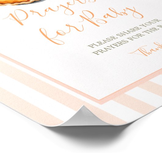 リトルかわいこちゃんパイオレンジジンガム祈りの言葉用ベビー ポスター (角)