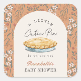 リトルかわいこちゃんパイオレンジフローラガールベビーシャワー スクエアシール