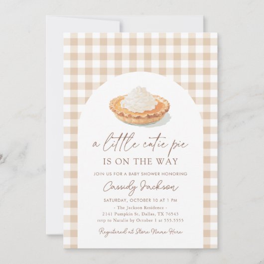 リトルかわいこちゃんパイオンザウェイ秋ベビーシャワー 招待状 (正面)