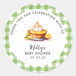 リトルかわいこちゃんパイギンガムベビーシャワーサンキュー ラウンドシール