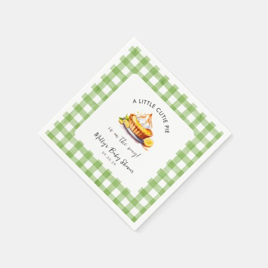 リトルかわいこちゃんパイギンガムベビーシャワー スタンダードカクテルナプキン (角)